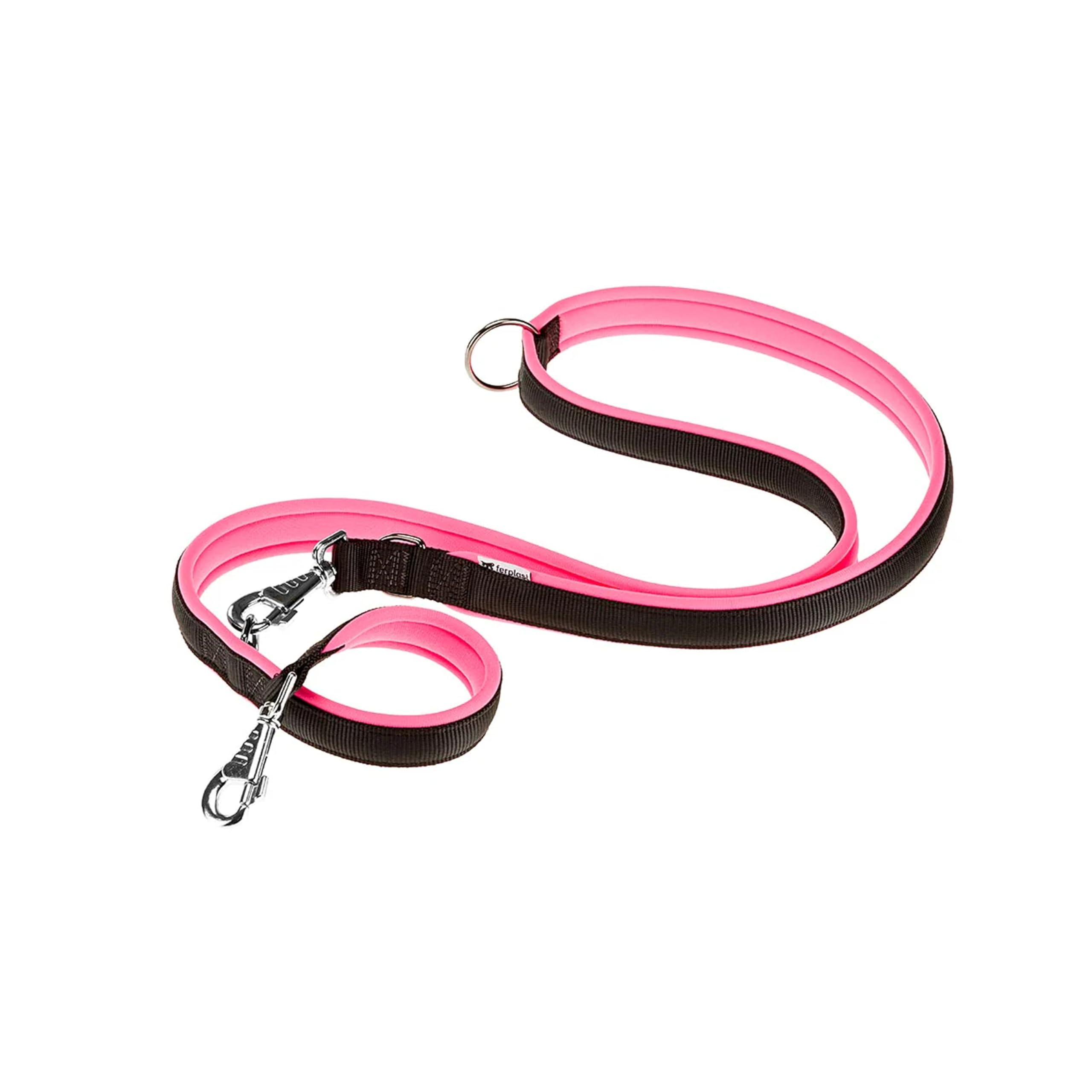 Laisse pour chien Ferplast Ergofluo rose de 200 cm réglable
