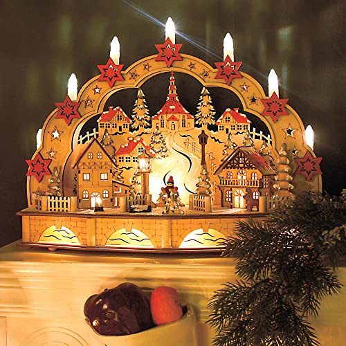 Arc lumineux de Noël en bois hellum pour réchauffer l'ambiance de vos soirées d'hiver