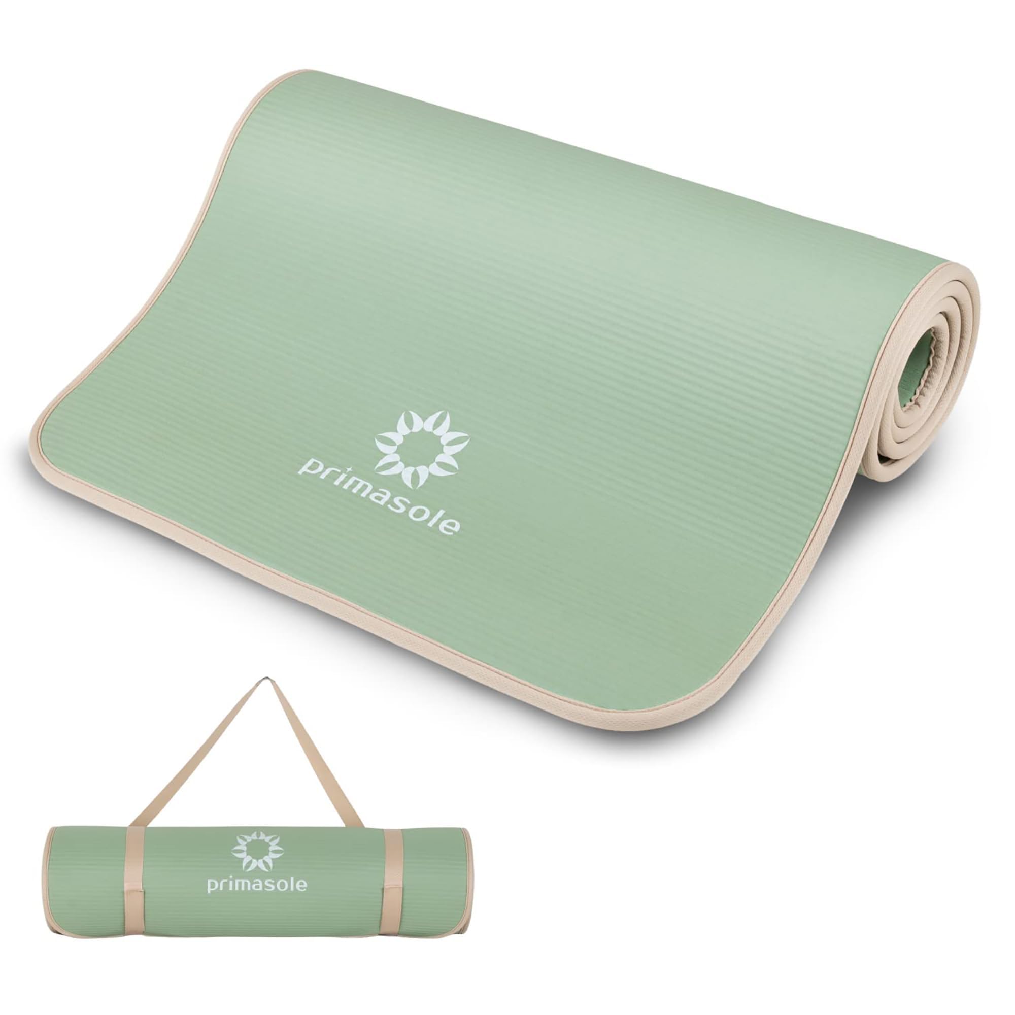 Primasole Thick Yoga Mat, 1/2-Inch Extra Thick NBR Mat with Enhanced Stability - Textured Design, Lightweight Mat with Carrying Strap &amp; Case for Yoga, Pilates, Gym &amp; Home Use (Multiple Colors)