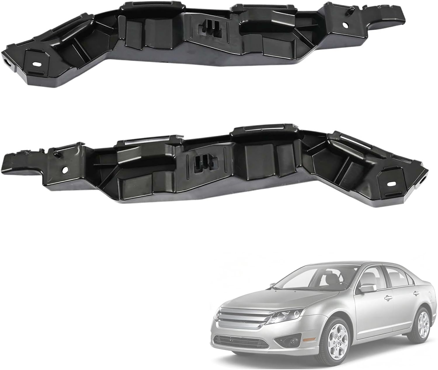 Front Bumper Cover Support Bracket Compatible with Ford Fusion 2010 2011 2012 Replace AE5Z17C947D AE5Z17C947C Bumper Cover Retainer Left and Right Side Black