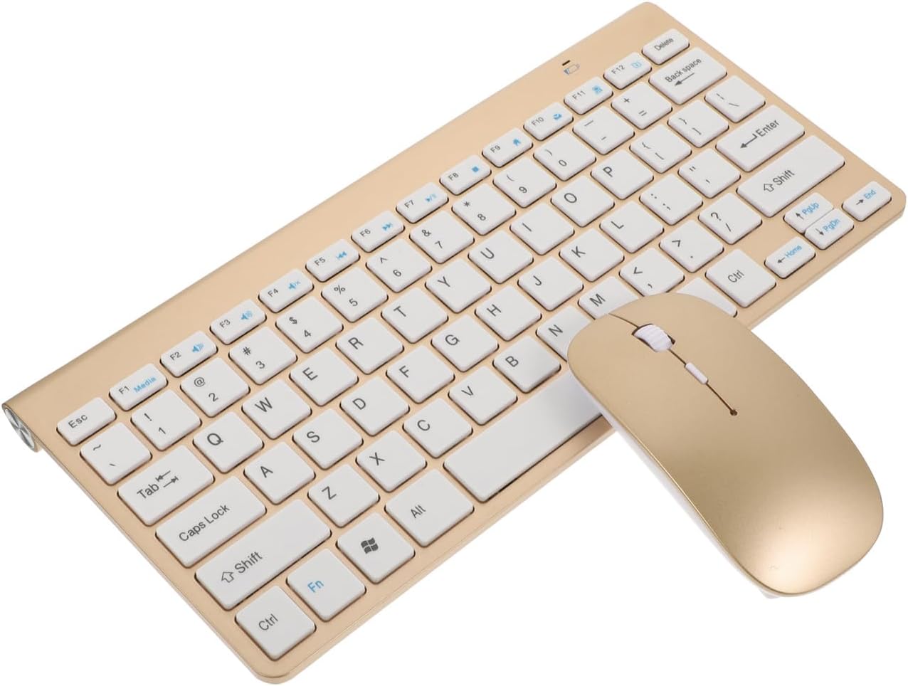 NUOBESTY Wireless Keyboard Mouse Combo 2.4G Gold Set for Laptop PC