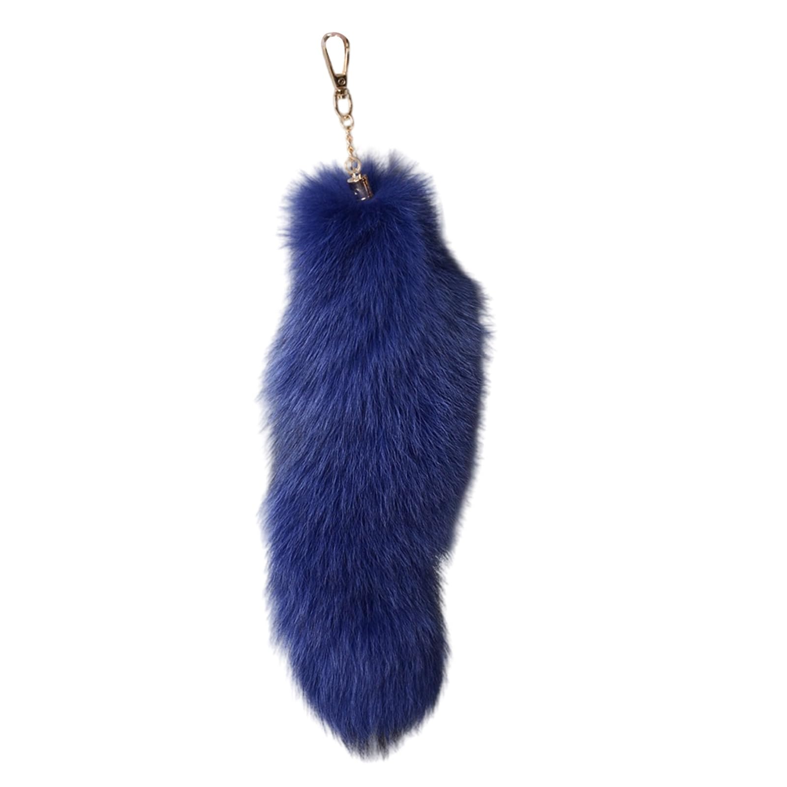 Maxtonser Plush Faux Hair Foxes Tail Keychain Elegant Keyrings Charm with Foxes Tail Pendant Fashionable Keychain Decorations