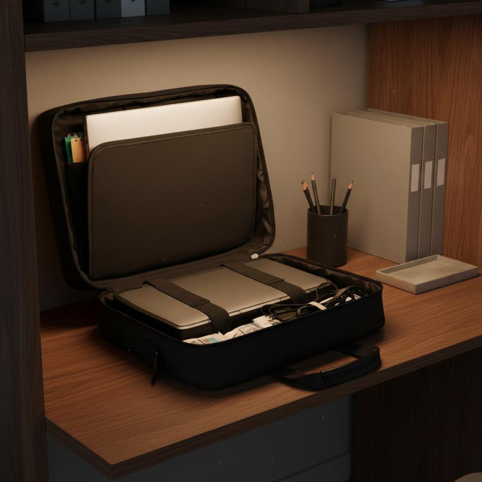 Borsa Porta Stampante Custodia Trasporto Laptop Accessori Elettronici Documenti Compartimento Doppio in Tessuto Oxford Nylon Resistente Adatta per Insegnanti Pendolari Lavoro d'Ufficio