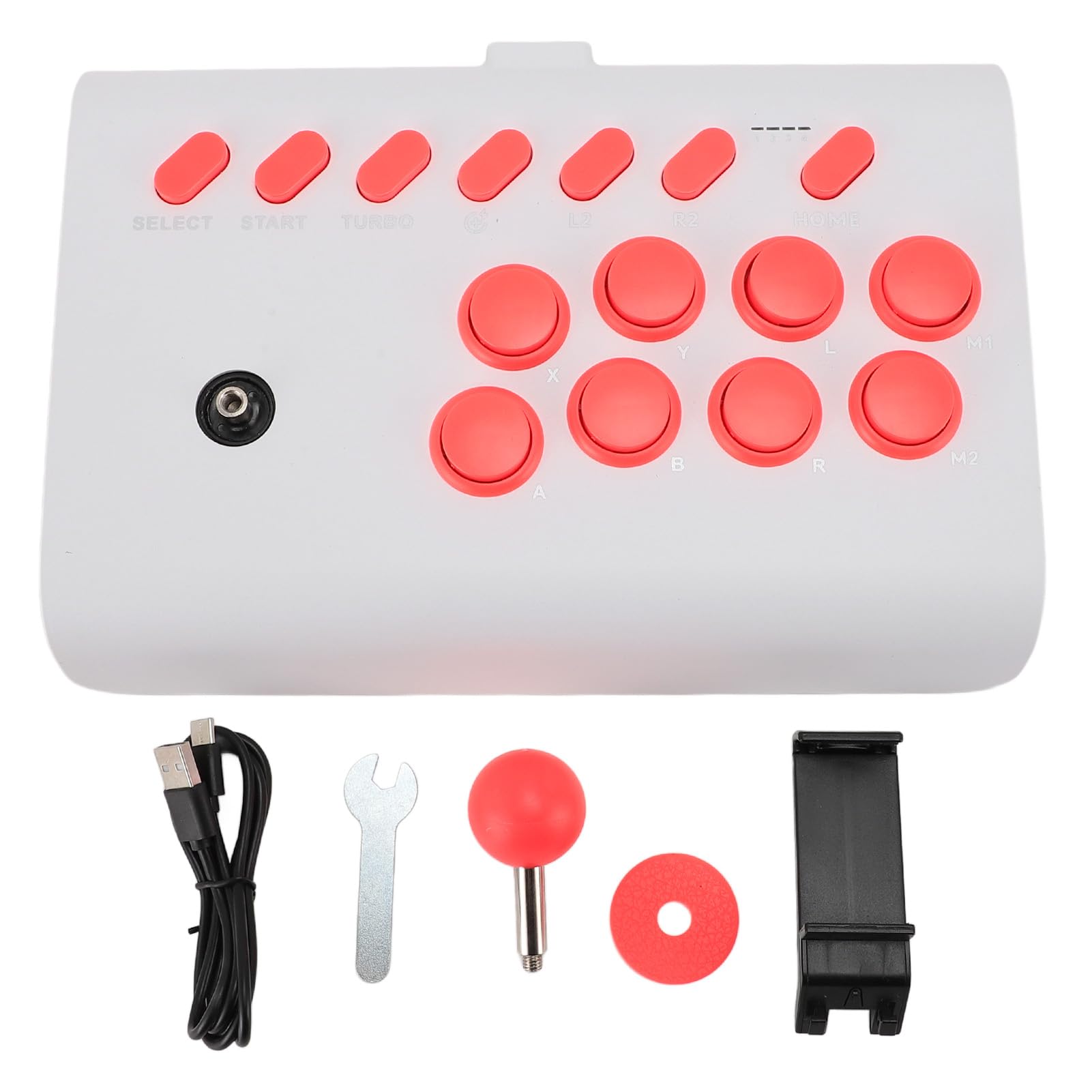 Fight Stick, Controlador Inalámbrico de Juegos de Lucha Bluetooth con Programación Turbo Macro, Joystick de Lucha Ergonómico para iOS, para Android, para para para
