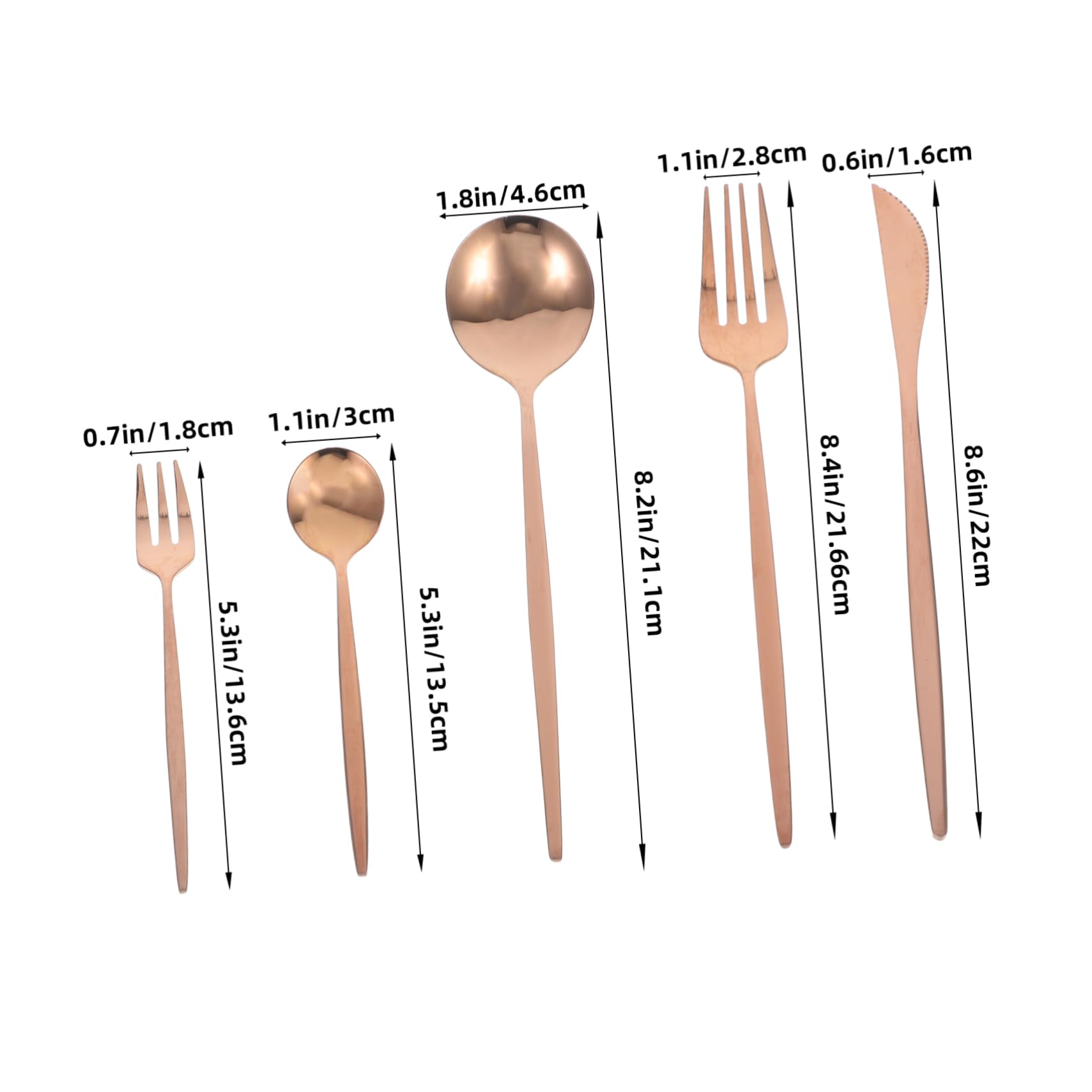 ABOOFAN 30piezas Cubertería Dorada Tenedores Cucharas y Vajilla Inoxidable Para Bodas y Fiestas