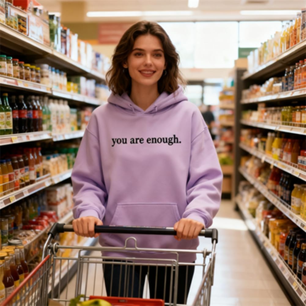 You Are Enough Hoodie, Dear Person Behind Me Shirt Hoodie, Motivational Unisex Sweatshirt, The Hope Clothes Fall Winter - Image 4