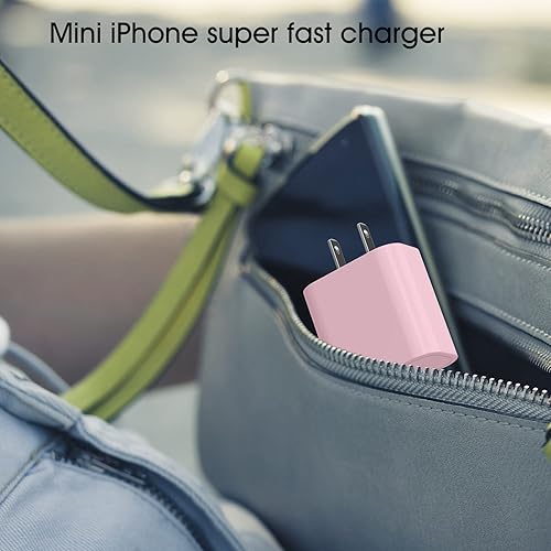 Vista 63 de iGENJUN Cargador USB C de 20 W, certificado MFi para iPhone 15, 14, 13, 12, cargador rápido, compacto PD 3.0, bloque de cargador de pared, lila