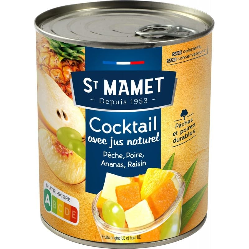 Sirop de fruits ST MAMET Cocktail Léger 850g - Desserts et Cocktails Frais - Lot de 3 Épicerie