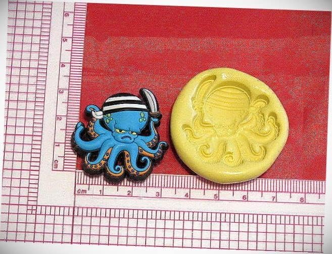 Chocolate Molds Pirate Octopus Silicone Push Mold Resin Wax Mould Plaster A31 Candy Candy Cookie Candy Molds Silicone