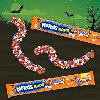 Nerds Spooky Ropes Candy, Halloween Trick or Treat Packs, 0.92oz (Pack of 24)