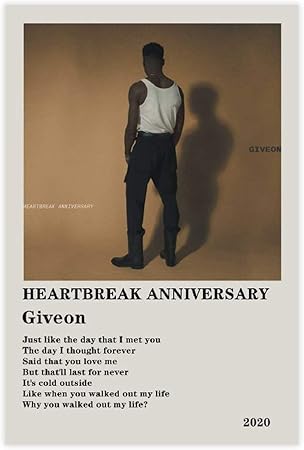 The Day That I Met You The Day I Thought Forever Amazon.de: Sänger Giveon Heart Break Jubiläum Albumcover 90Er Jahre Vintage  Poster Für Zimmer Ästhetische Leinwand Poster Wandkunst Dekor Bild Gemälde  Für Wohnzimmer Schlafzimmer Dekoration 30 X 45 Cm