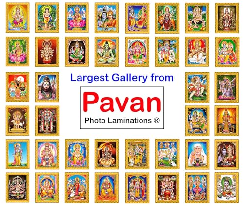 Image of Pavan Photo Laminations Durga Maa Mata Devi Goddess Sherawali Ji Ambe Wall Painting Framed Home Decor (Wood,Acrylic,Gold,Small Size,6x8 Inch) R1183S