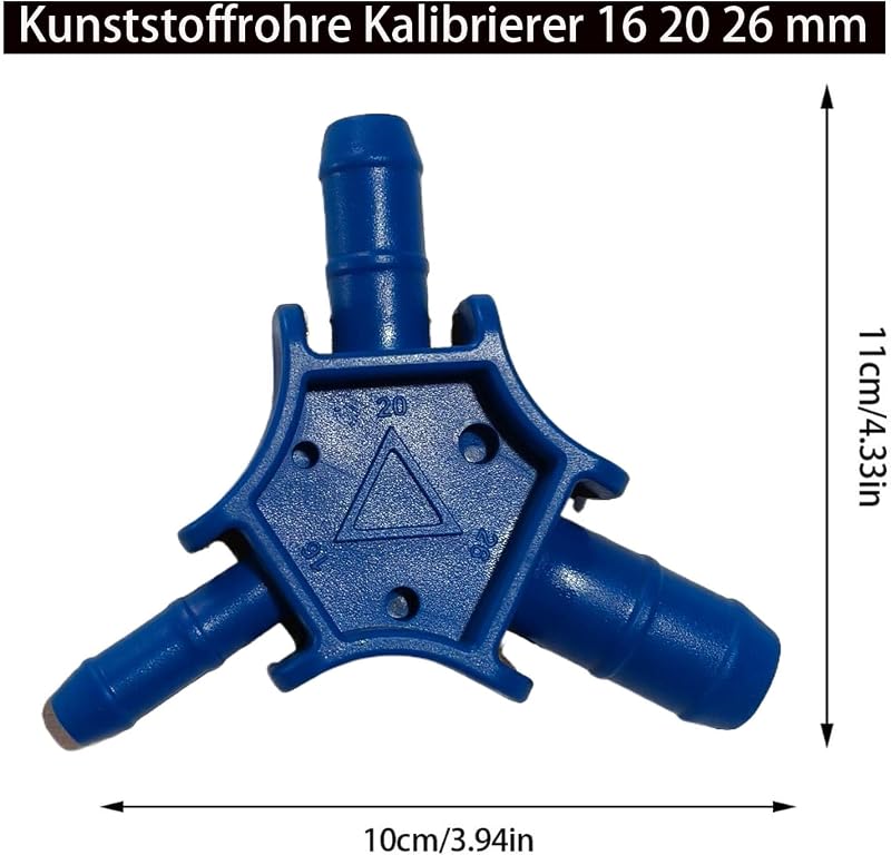 Amazleer Prémium Csővágó Készlet PVC és Többrétegű Kompozit Csövekhez 42 mm-ig, 16-20-26 mm Kalibrátorokkal, Fekete