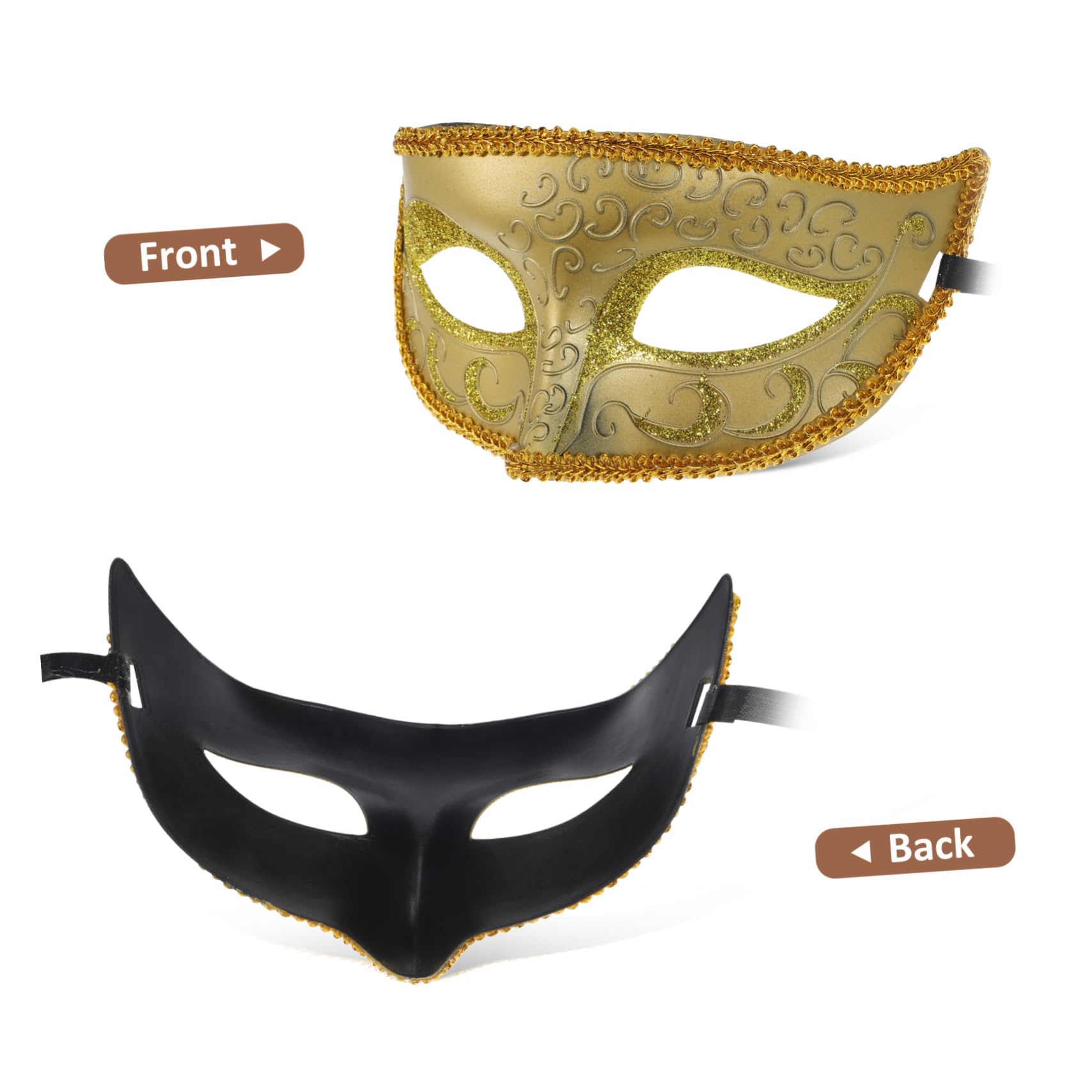 JOINPAYA 2pcs Carnival Masks Butterfly Elegant Couple Masquerade Masks Lightweight for Comfortable Wear for Parties and Festivals