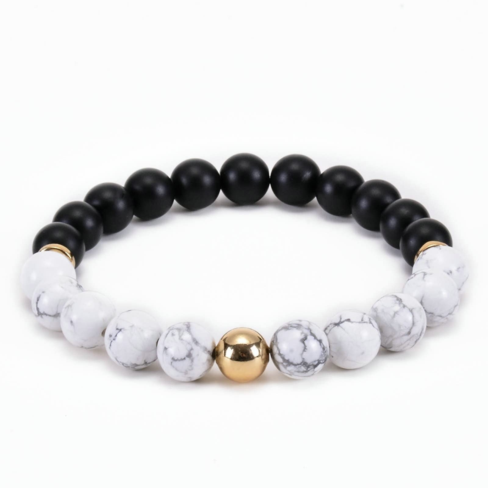 Pulsera de Lava del difusor de Aceite Esencial para Mujeres, Pulsera de elástica para Hombres de 8 mm, Pulseras elásticas para Hombres de 17 cm