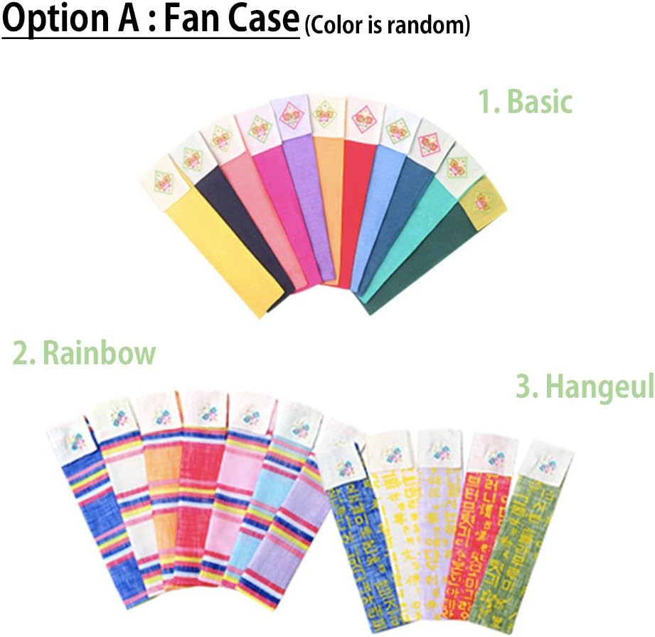 Korean Traditional Bamboo Hanji Hand Fan with Norigae Large Folding Gift Swing (A. 1-Basic)