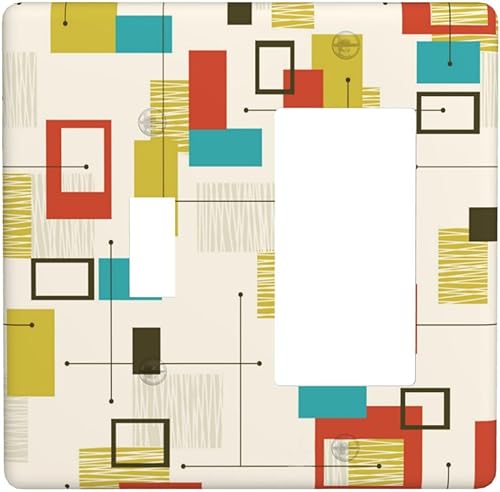 Miniatura 42 de 70s Retro Sun 1 Gang Outlet Covers Dúplex Receptáculo Hippie Hongo Placa de pared Decorativa Boho Sol Sunrise placa frontal Placa de interruptor