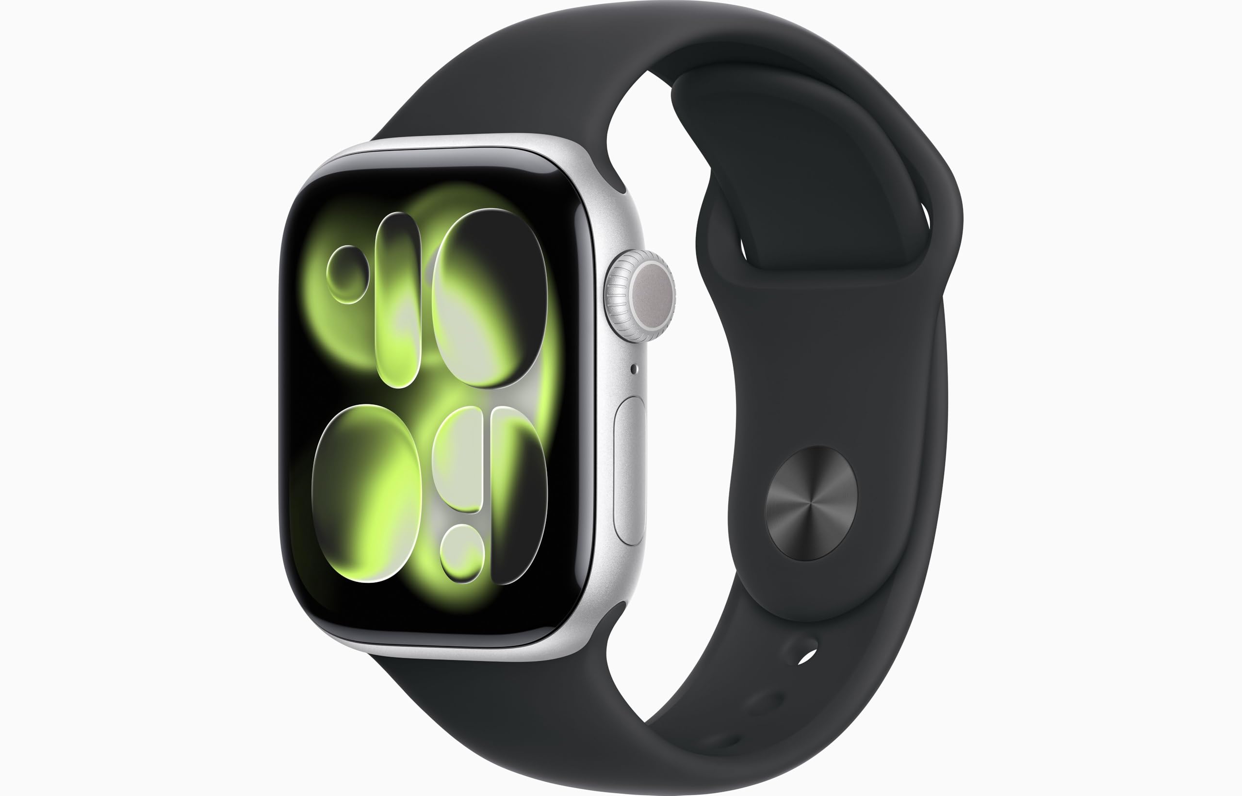 Apple Watch Series 11 [GPS + Cellular, 42mm] Silver Aluminum Case with Black Sport Band, M/L (Renewed)