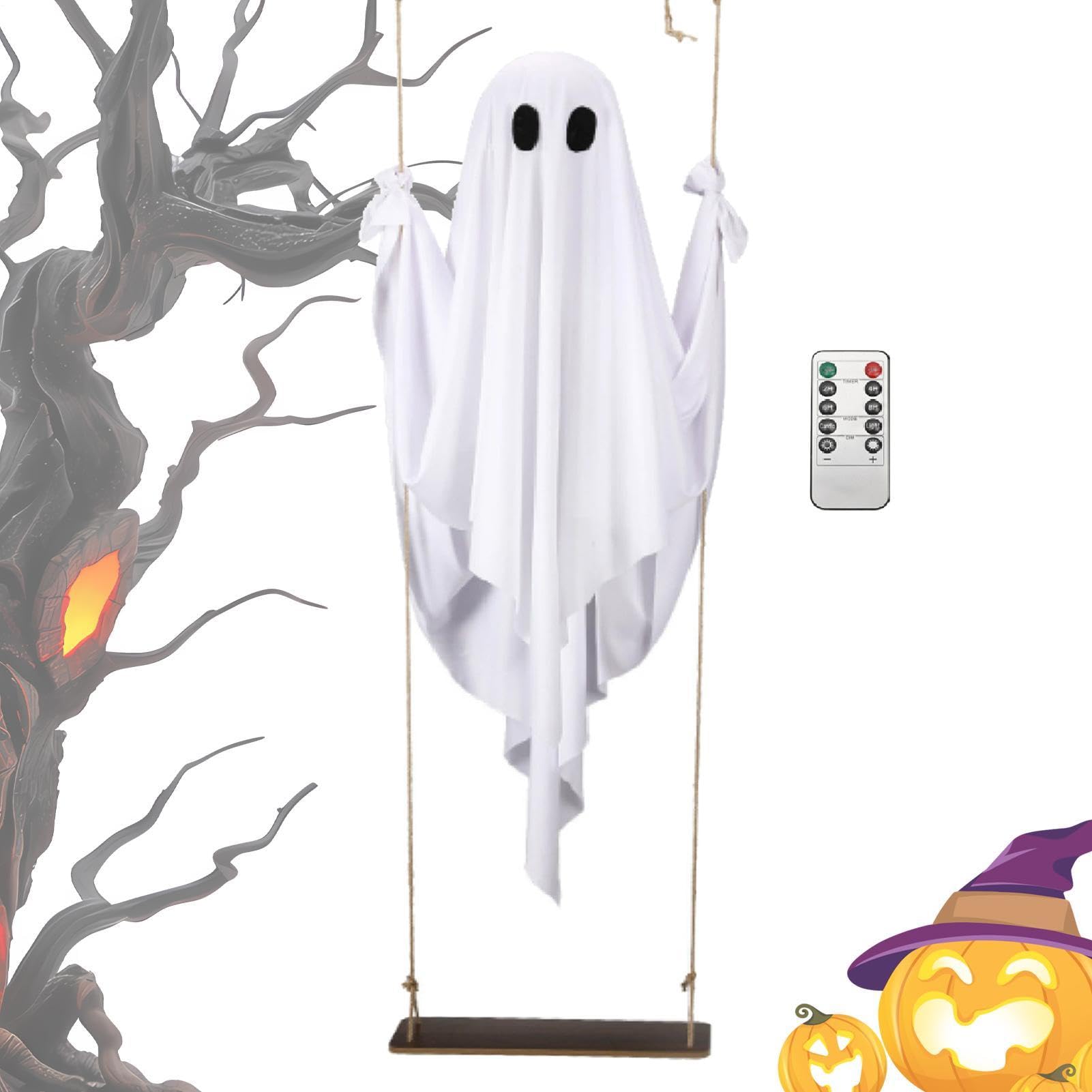 5.25FT Halloween Hanging Swing Ghost con telecomando LED Outdoor Decor