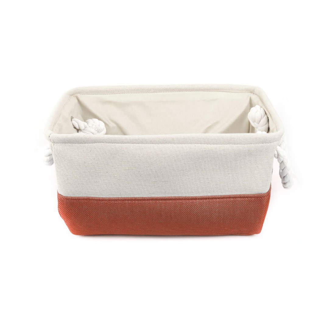sourcing map Casier de Rangement Tissu Organisateur Armoire Placard Tiroir Panier Caisse Pour Vêtement Livres Poignées Pliable linge Orange 41x31x21cm