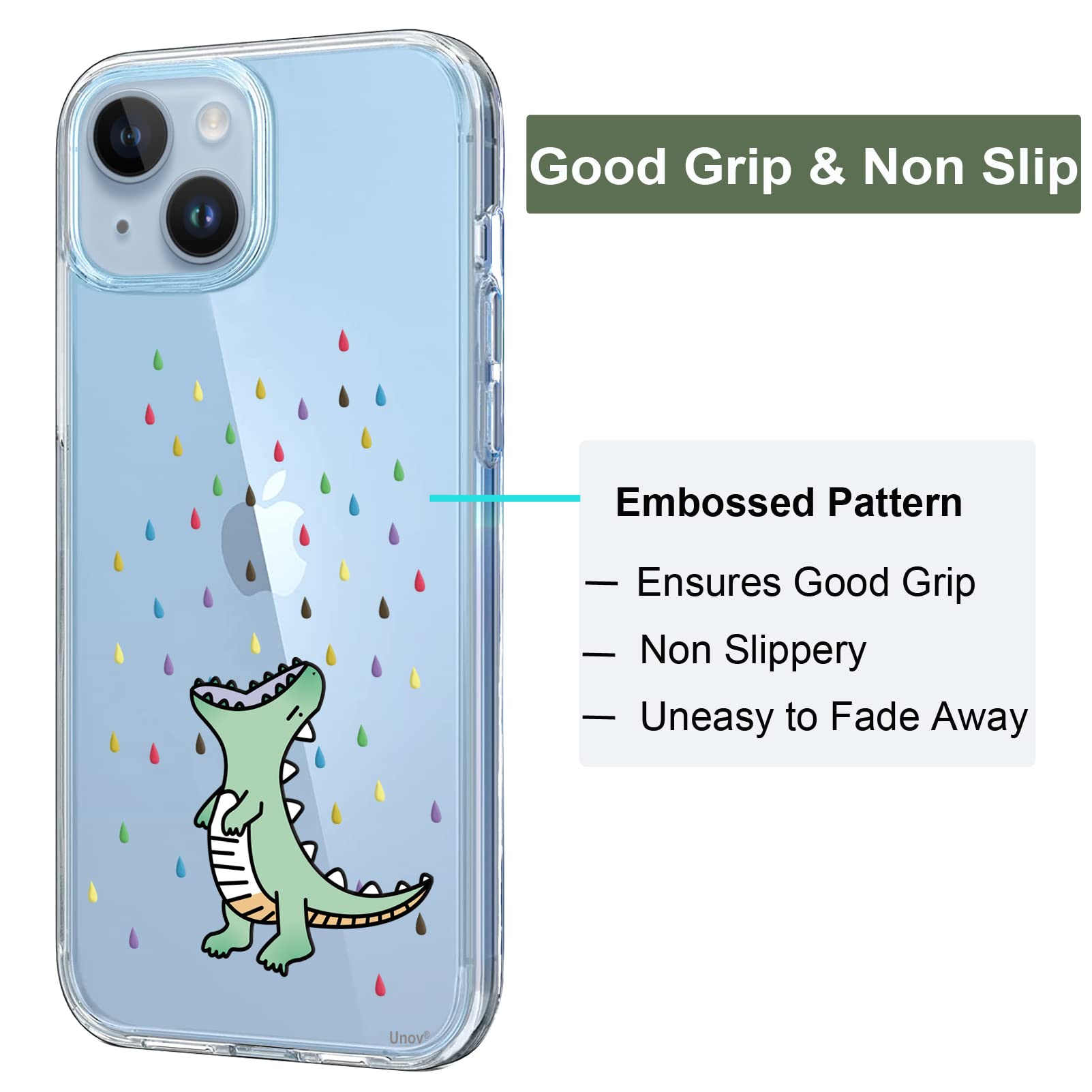 Unov - Custodia per iPhone 12 Max iPhone 12 Pro con design sottile, in morbido TPU bumper con motivo a rilievo per iPhone 12 Max 6,1 pollici, motivo floreale