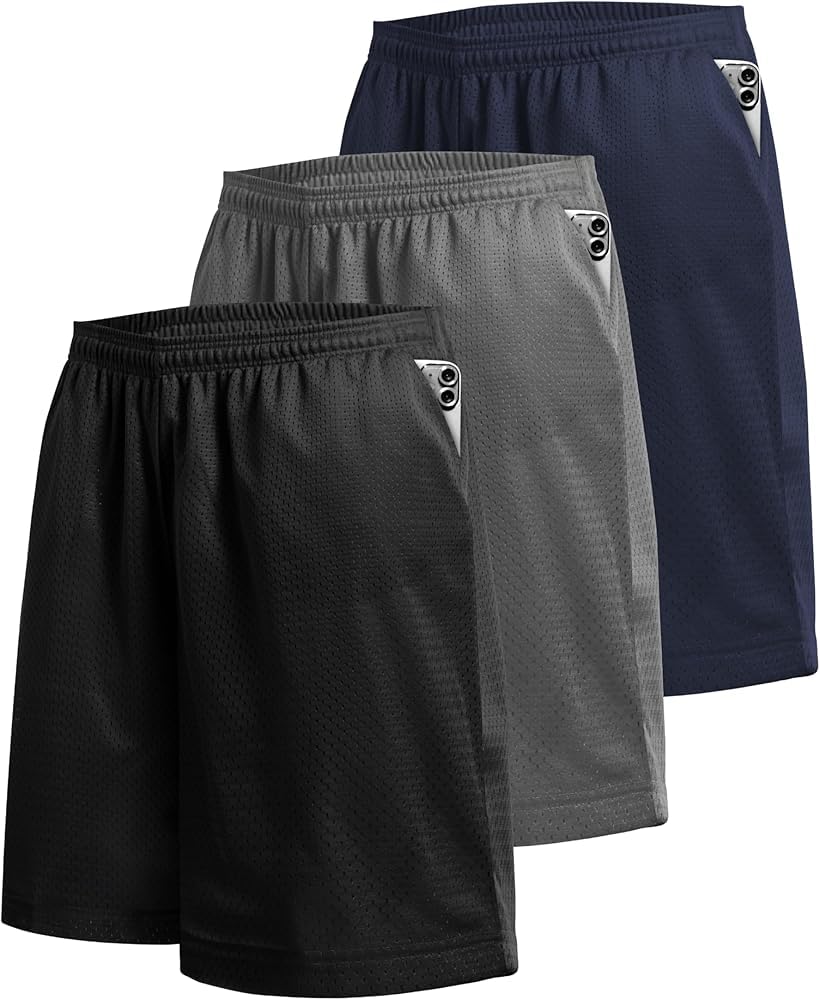 HUFREIND Men's Premium Athletic Mesh Basketball Shorts, Quick-Dry Performance Fabric, Pack of 3,-picture-14