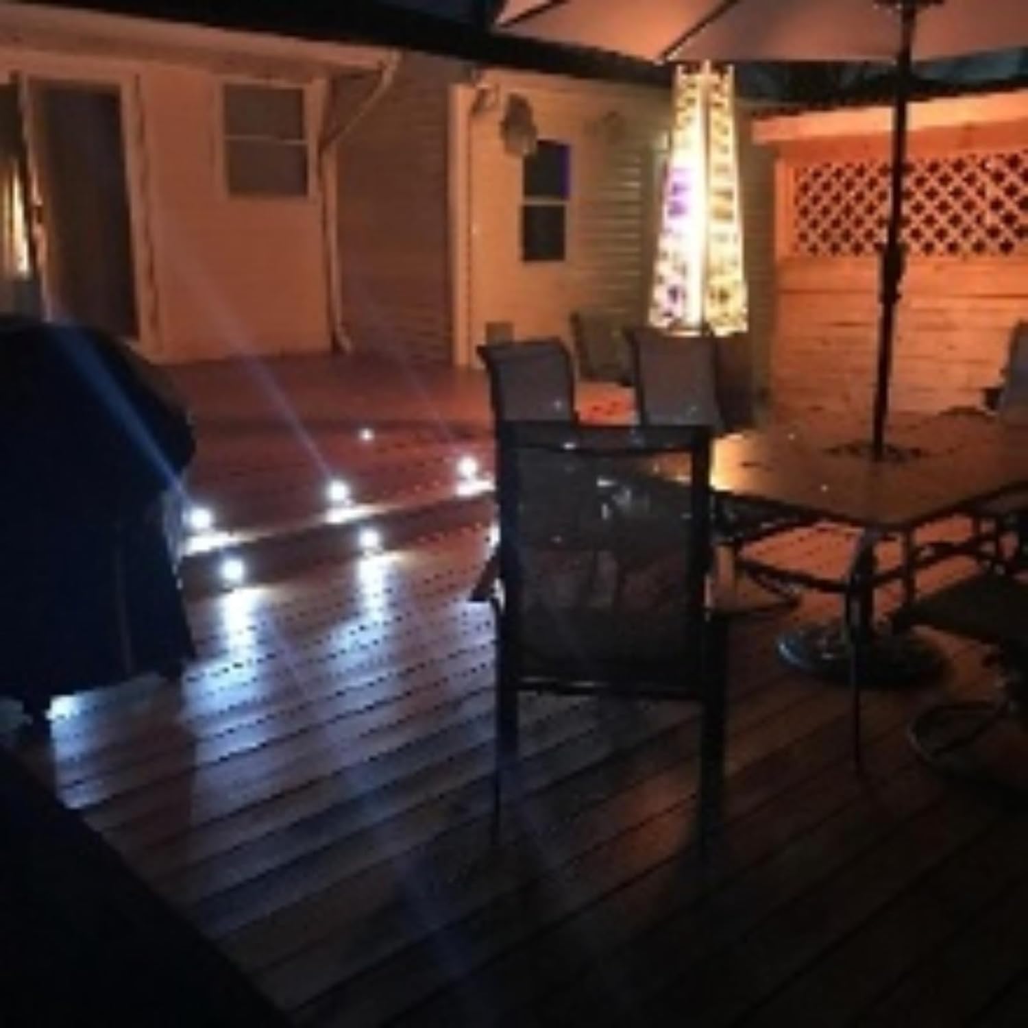 LED Deck Lights Kit, Pack of 10 Low Voltage LED Step Stair Lights Φ1.97 Outdoor Garden Yard Decoration Lamp Recessed Landscape Pathway Step Stair Cold White LED Lighting, Bronze