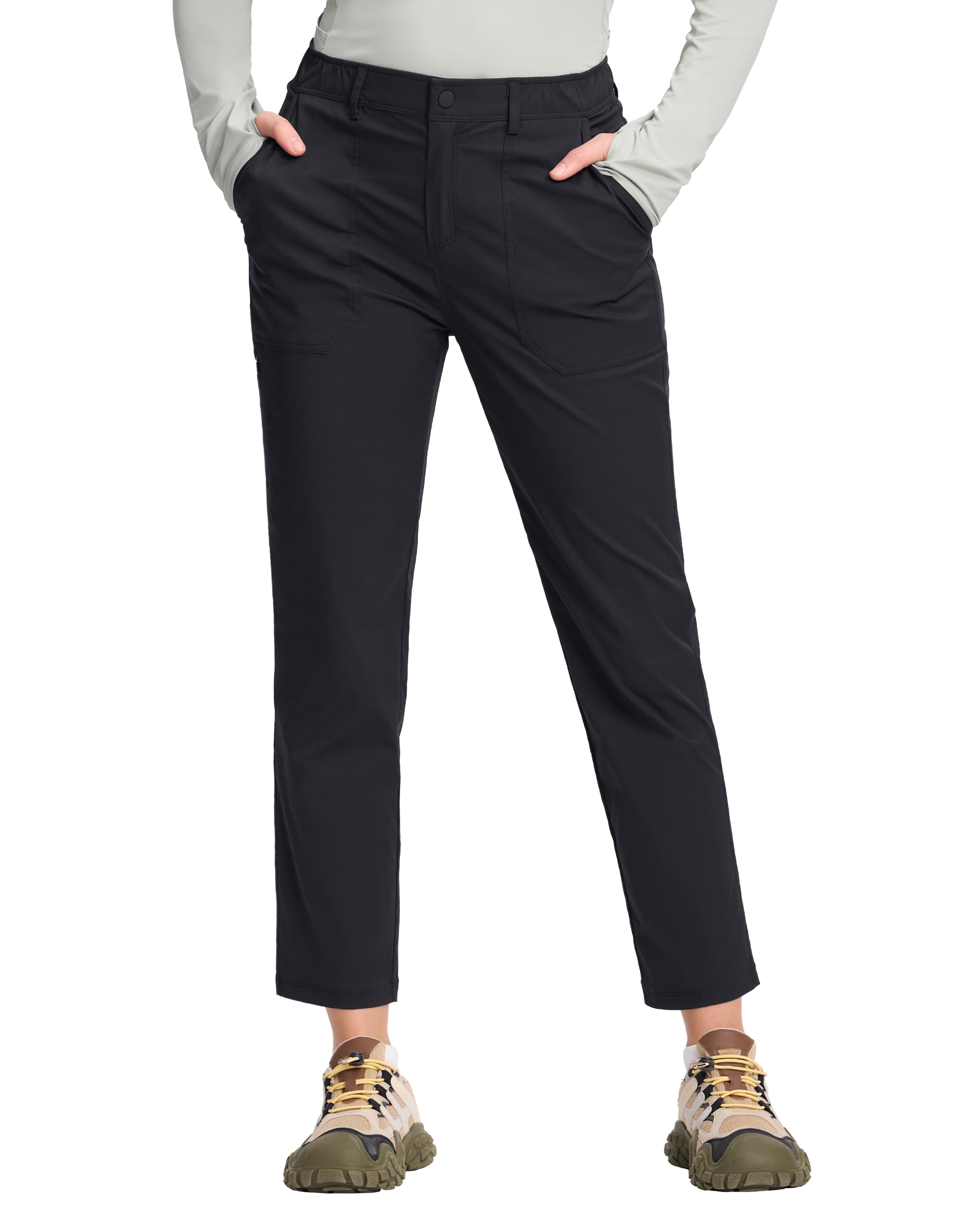 Pioneer Camp Damen Golfhose 7/8 Länge – Hochwertige Outdoorhose mit Schnell Trocknendem, Wasserabweisendem Stretchmaterial & Elastischem Bund – Ideal für Golf, Wandern, Reisen & Alltag