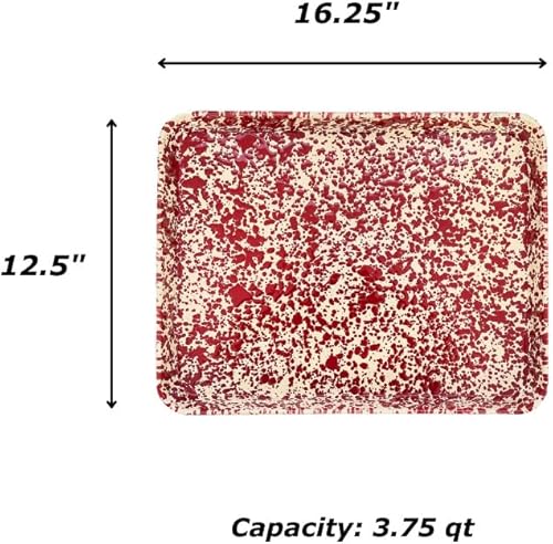 Miniatura 2 de Enamelware Jelly Roll Pan, 16.25 x 12.5 pulgadas, salpicadura negrablanca