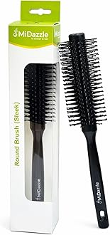 Premium Round Hair Brush | Styling, Detangling and Grooming for Men and Women | Straightens & Detangles Curly Hairs | Reduces Hair Breakage and Promotes Hair Growth | Best Hair Brush for All Hair Types (MIHB0043)
