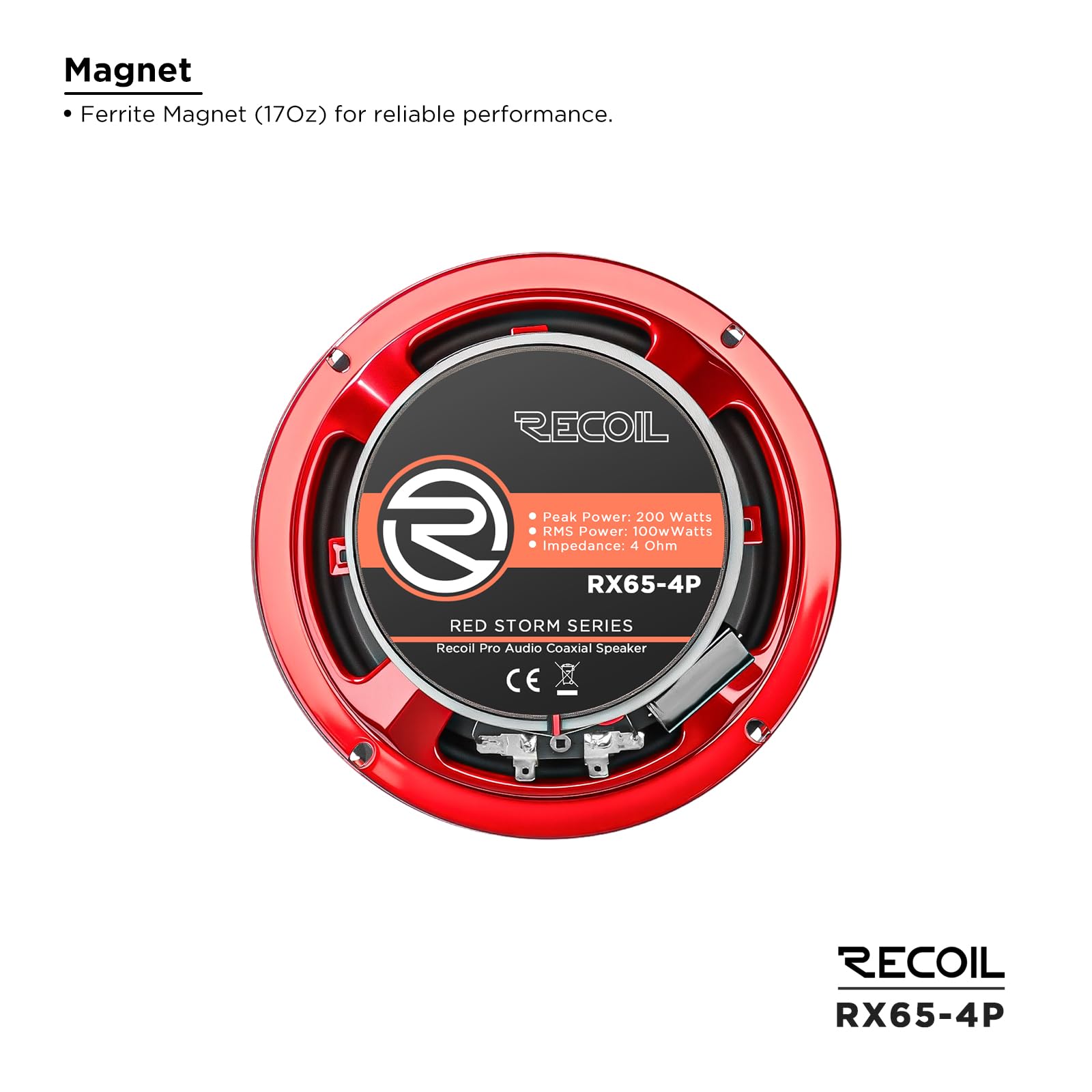 Amazon.com: RECOIL RX65-4P 6.5 Coaxial Car Speakers with Horn
