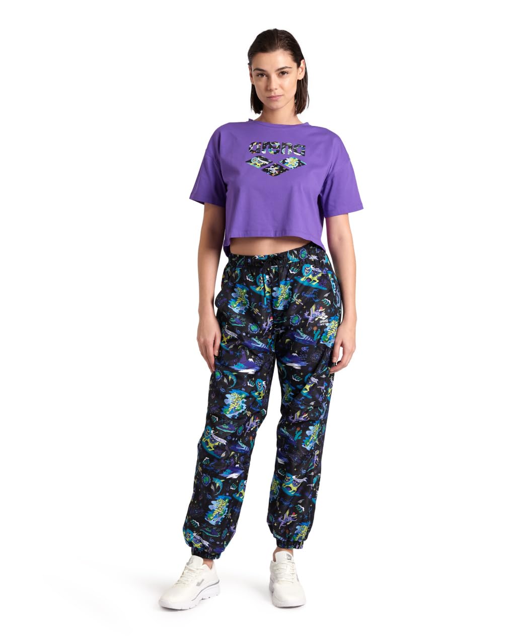 Arena Women's Arena Fun Planet Crop Tee T-Shirt Femme (Lot de 1)
