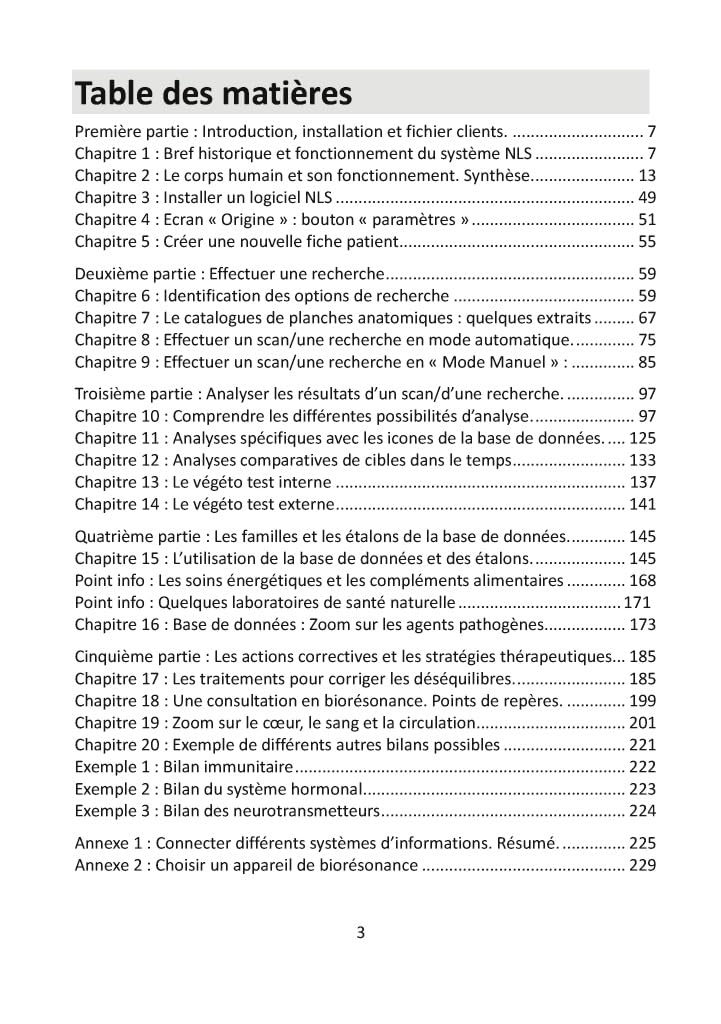 Manuel professionnel pour logiciels NLS de Biorésonance
