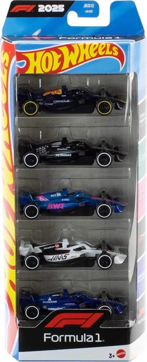 Hot Wheels F1 Racing 1/64 Formula 1 2025 5-Piece Set