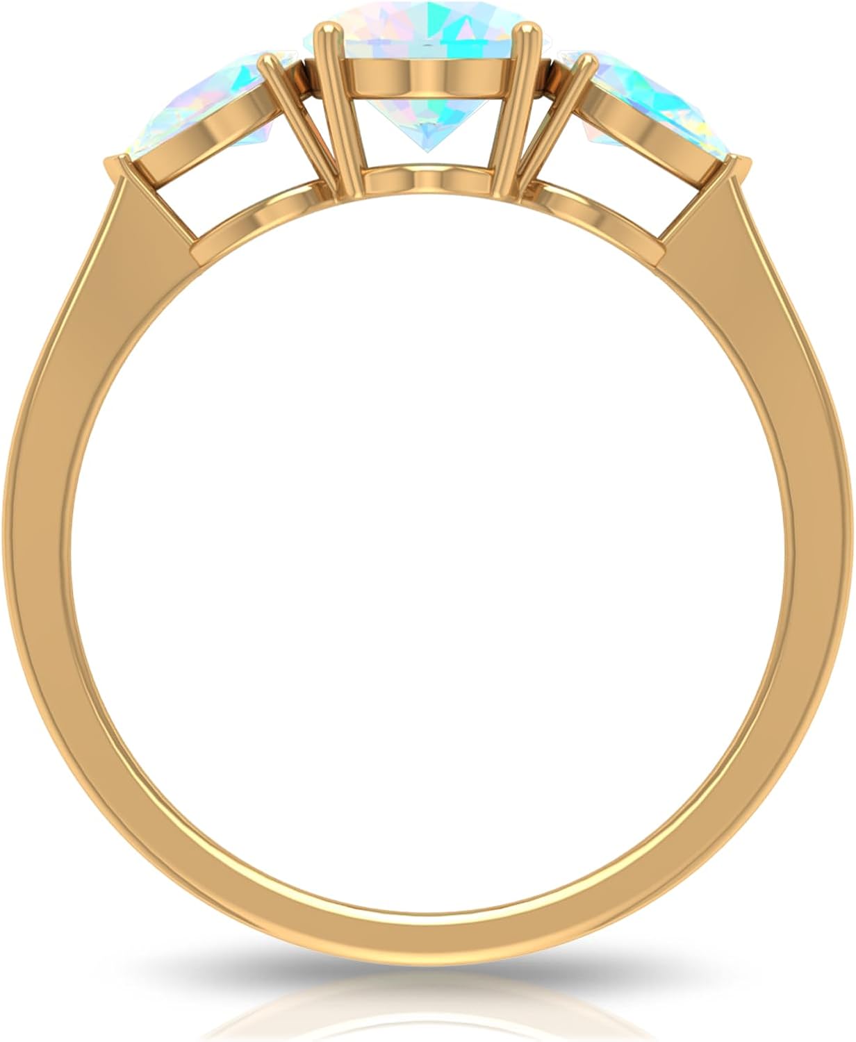 Natural 1.5 Carat Ethiopian Opal 3 Stone Engagement Ring, Aaa Quality, Opalescent Past Present Future Ring - Ready To Gift