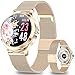ANMI Smartwatch Donna, IP68 ImpermeabileFitness Tracker Donna,Gestione del Ciclo Femminile Cardiofrequenzimetro Monitor della Pressione sanguigna Monitor del Sonno Orologio da Polso da Donna(Oro rosa)