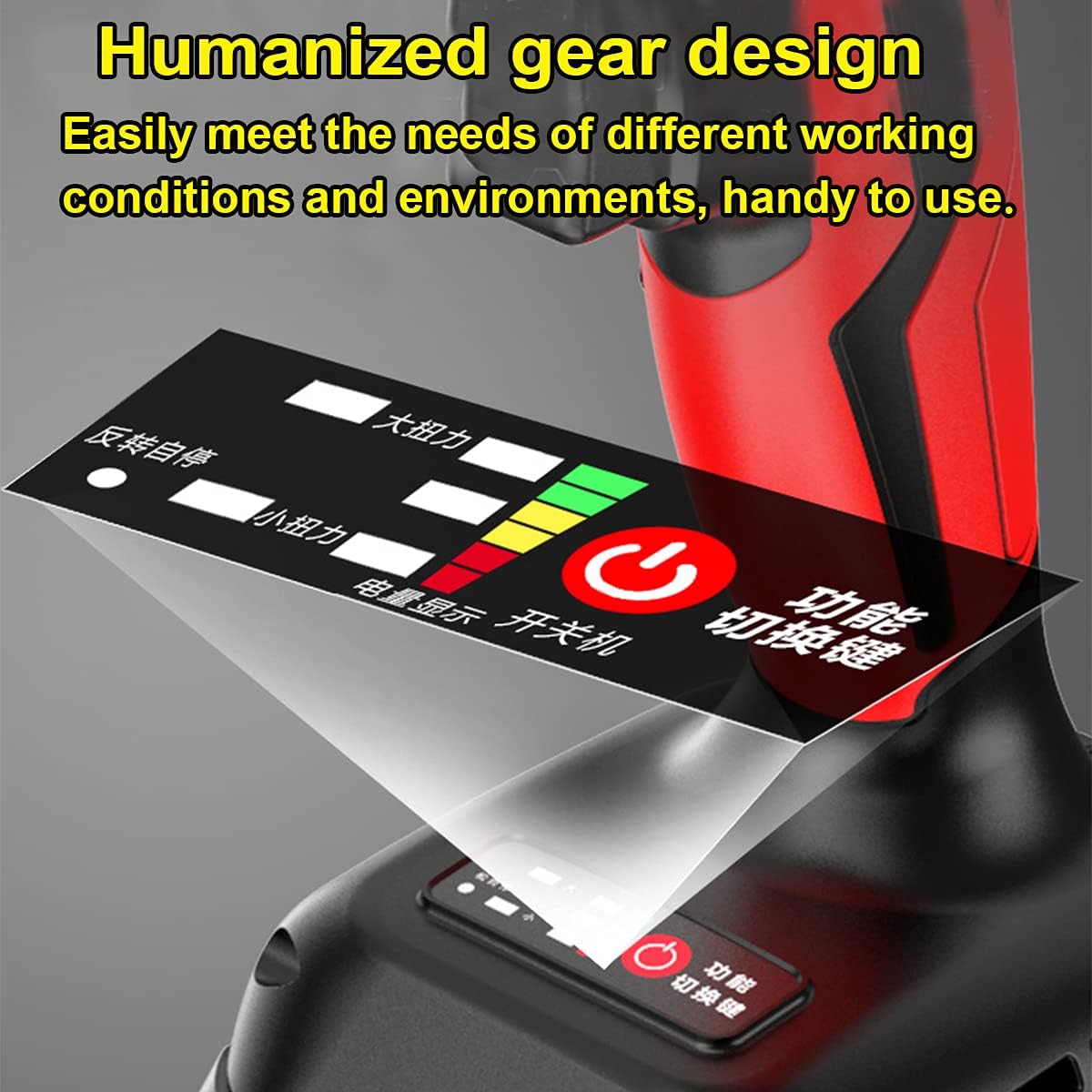 880N.M 4500r/min Electric Wrench Cordless Brushless Impact Drill Hammer For M 18V Battery