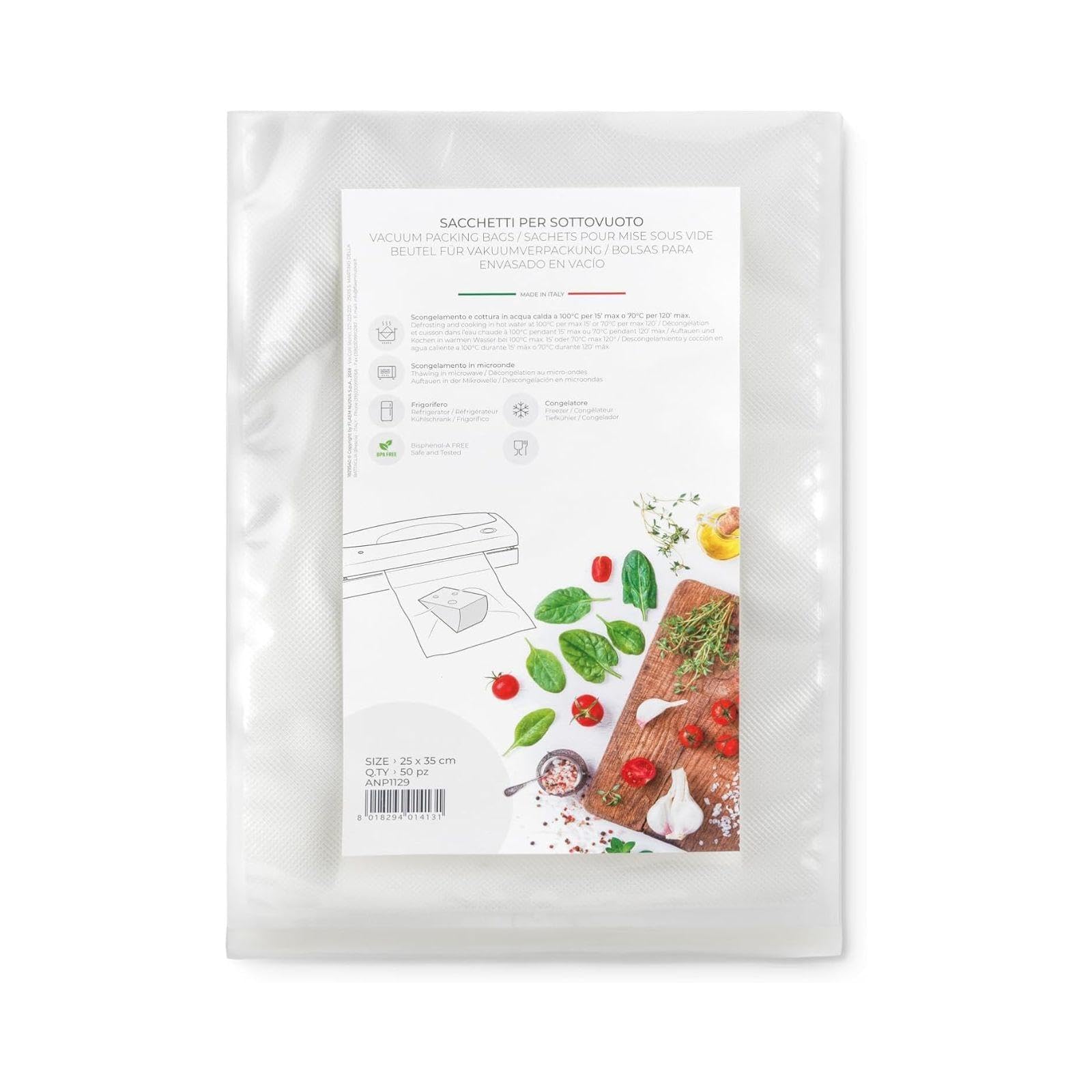 Sacs sous vide alimentaire 25x35 cm parfaits pour la cuisson au four vapeur et micro-ondes