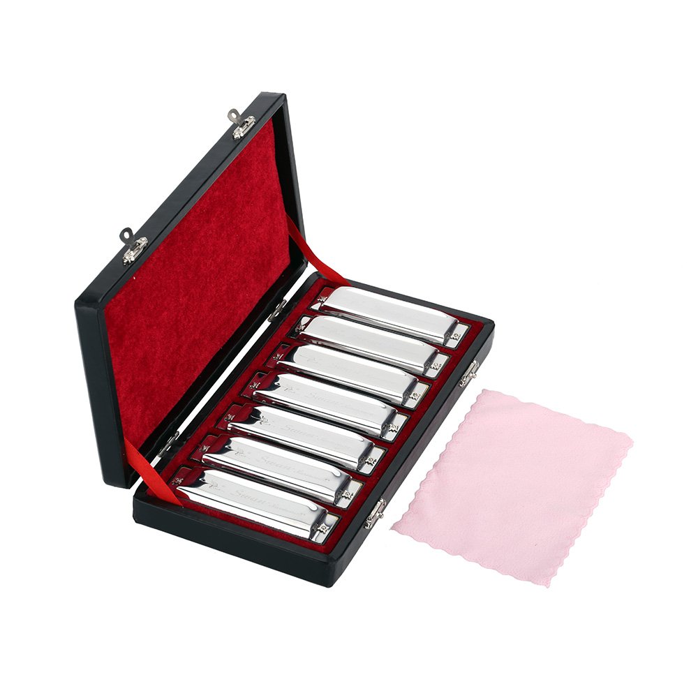 Harmonica 10 trous Harmonica diatonique 10 trous (A-G) avec boîte exquise + lingettes
