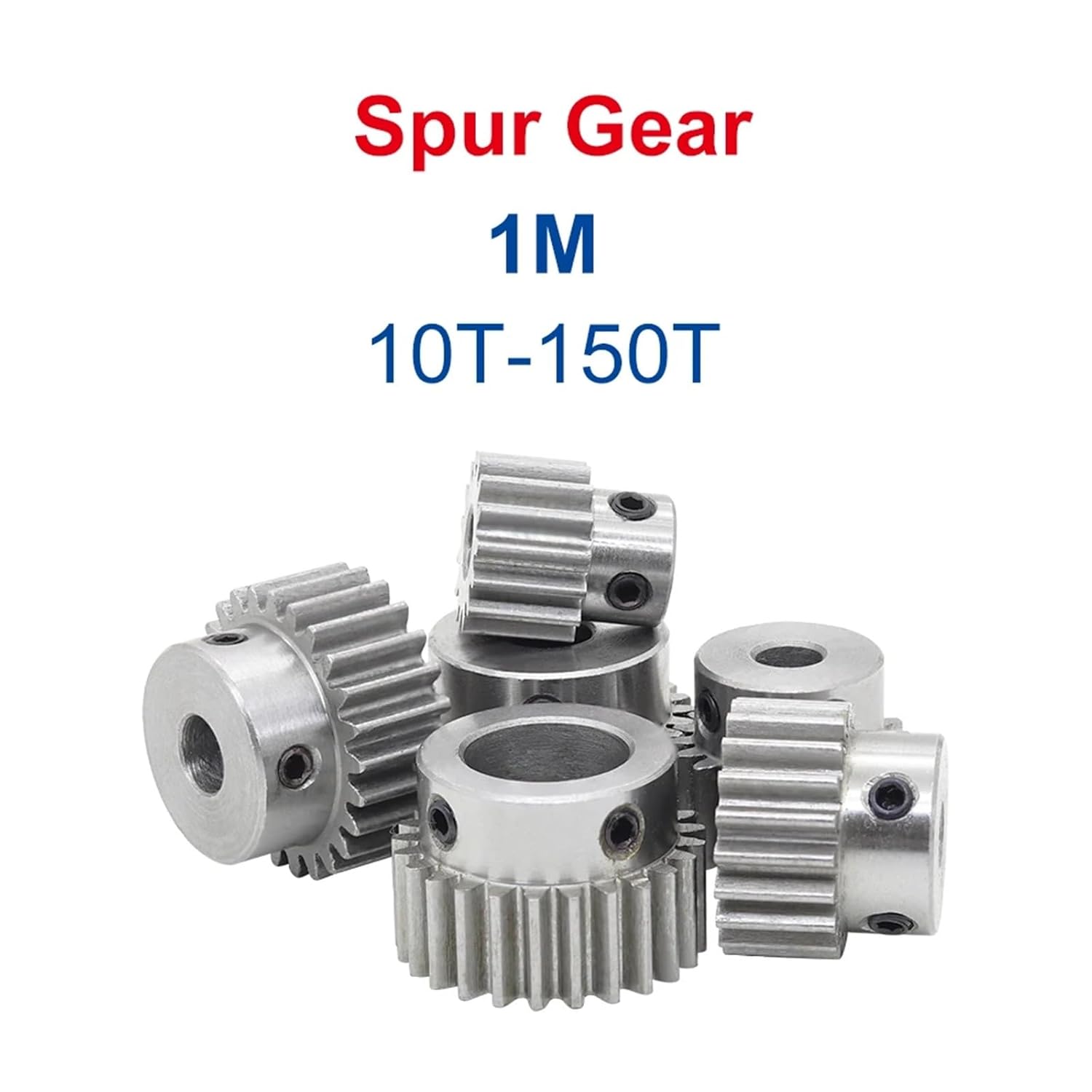 1M25T Spur Gear Bore 5/6/6.35/7/8/10 /12/12.7/14/15/16mm Carbon Steel Metal 1Pcs(6mm)
