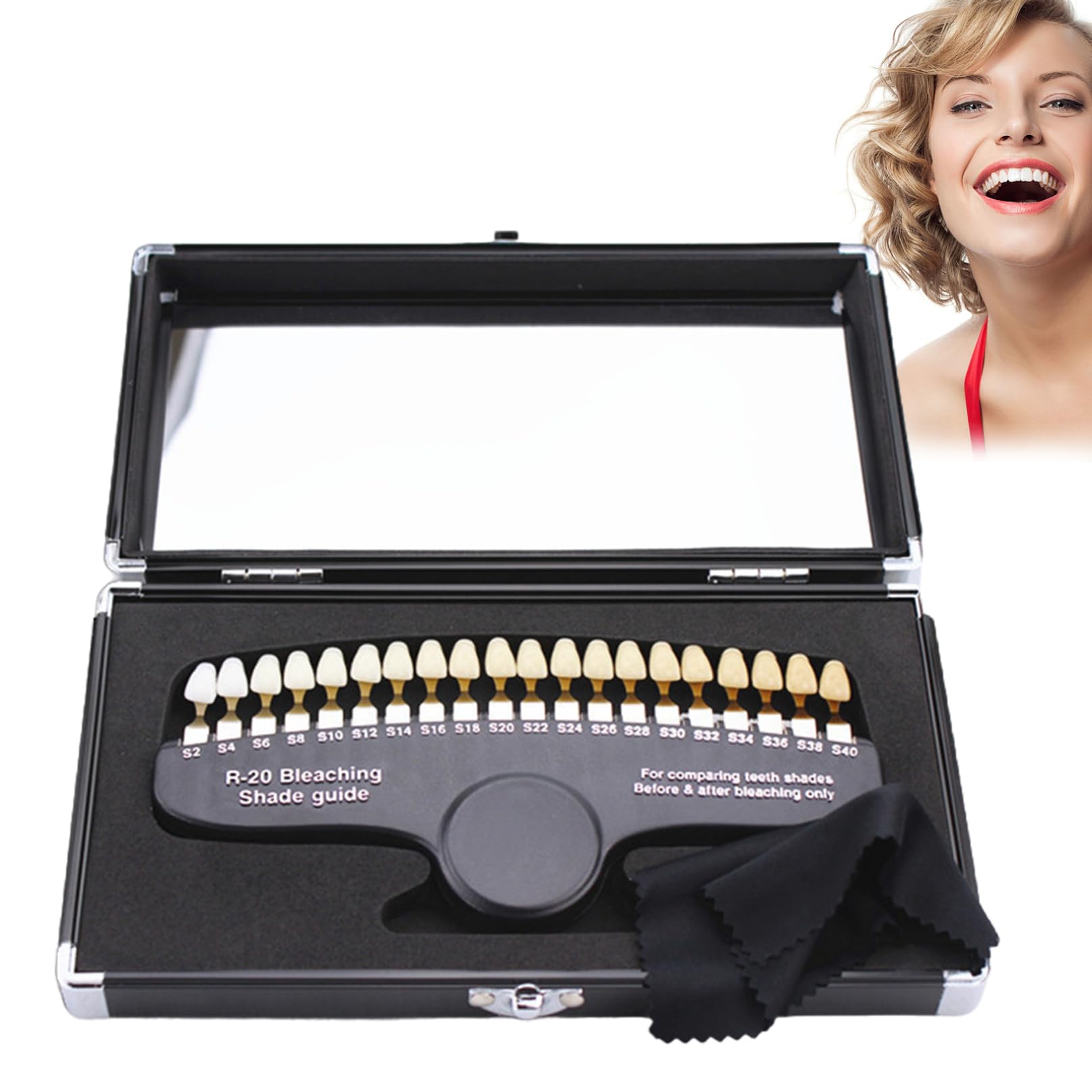 Guida ai colori dei denti dentali, vassoi per sbiancamento dei denti professionali 3D R-20 per strumenti dentali, tabella colori per lo sbiancamento per il monitoraggio e il confront