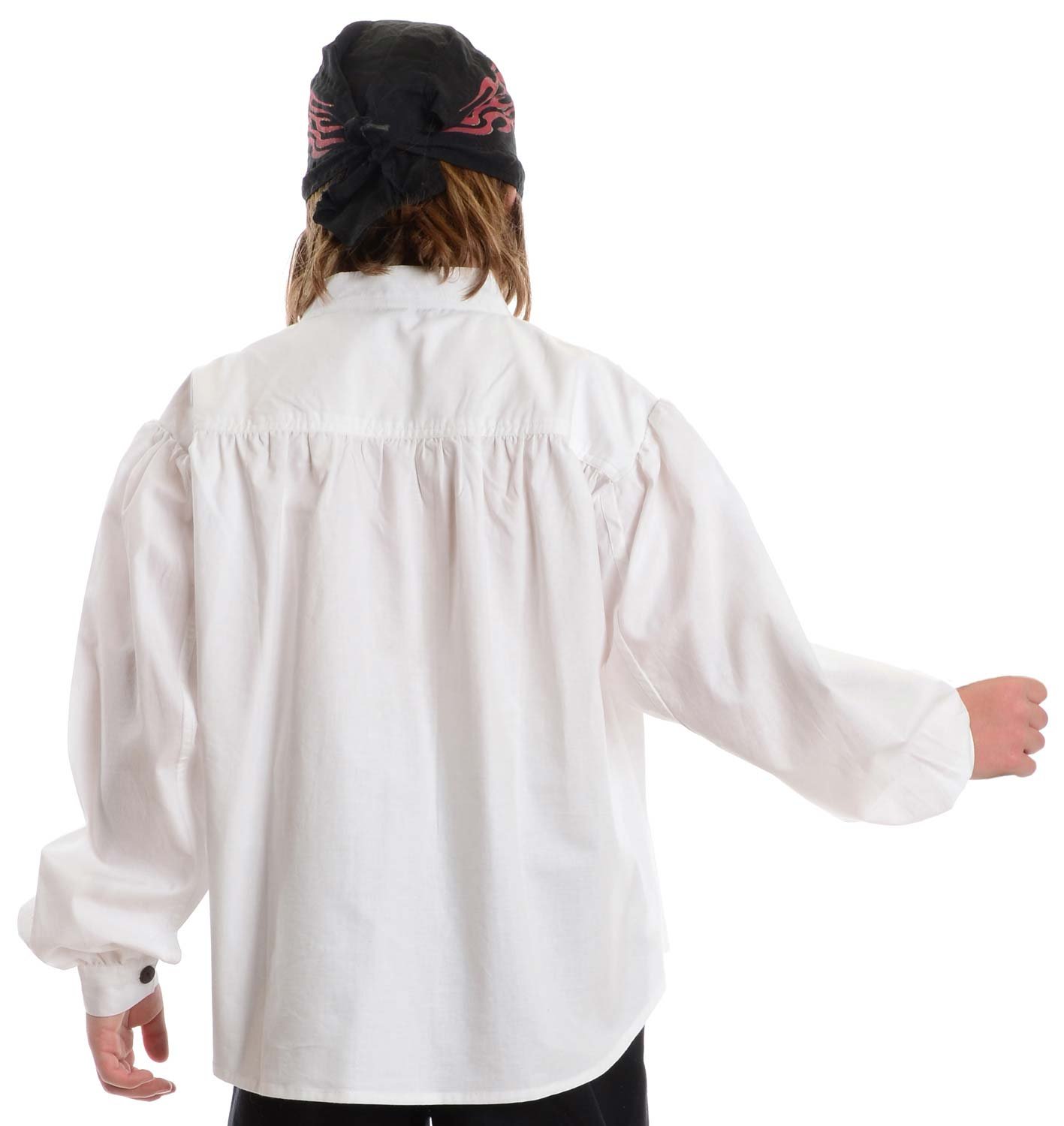 HEMAD Chemise de Lacet de Pirate pour Enfants - Coton léger – S-XXXL Blanc
