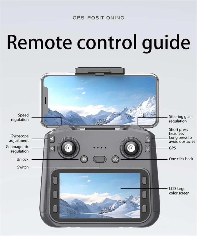 Dual Battery,Nuevo dron l600-1 GPS Profesional con cámara 8k, FPV aéreo, sin escobillas, para Evitar obstáculos, con Pantalla Grande, Control Remoto, dron Plegable