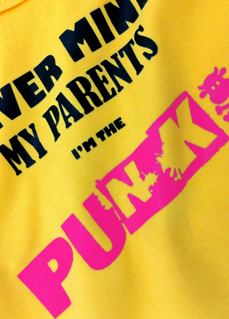 Baby Moo's Maglietta a maniche corte con scritta "Never Mind The Parents I'm The Punk" per bambini, per bambini e bambini, con musica punk rock