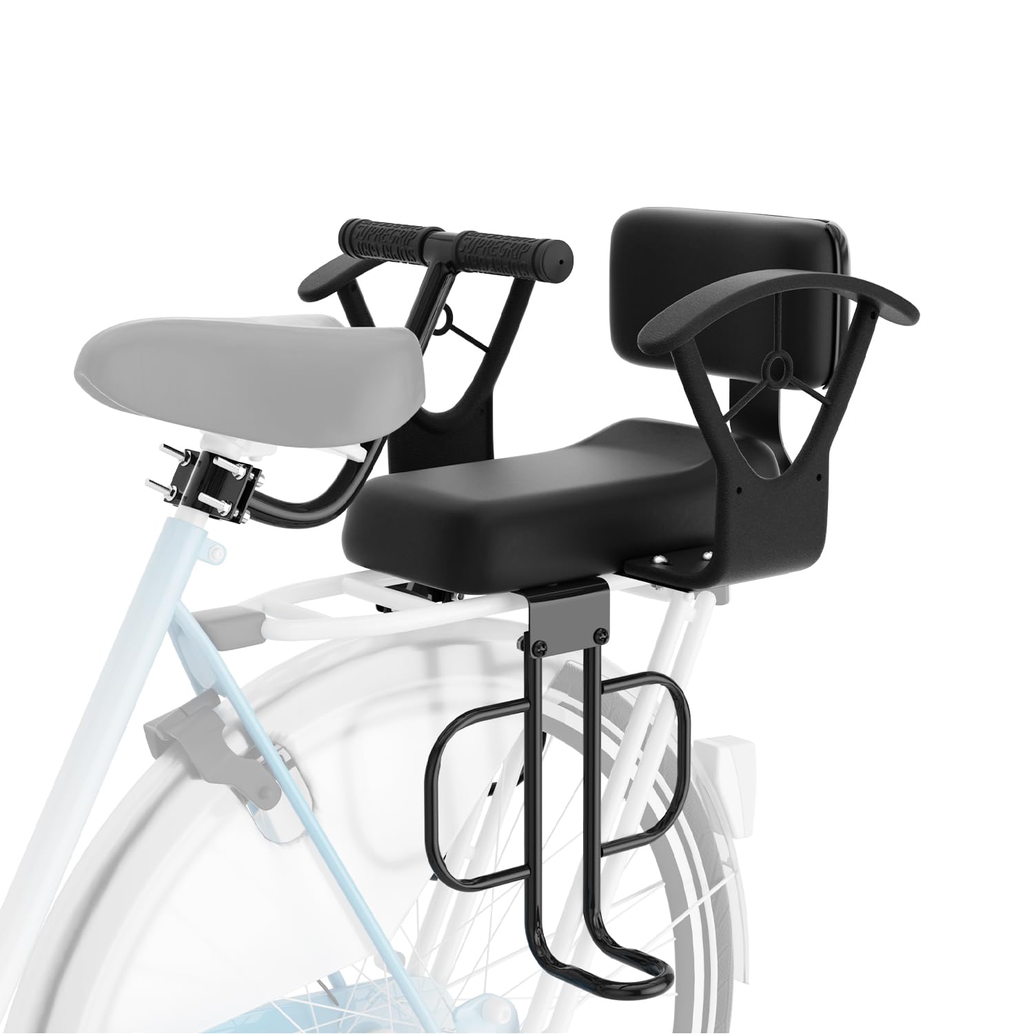 XIEEIX Siège de vélo arrière pour enfant, protection à 360°, montage arrière, siège arrière de vélo réglable en largeur, convient à la plupart des cadres arrière de vélo