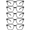 SIGVAN Blue Light Blocking Reading Glasses for Men Women Computer Spring Hinge Readers Square Frame Glasses 5 Packs (5 Black, 1.5)