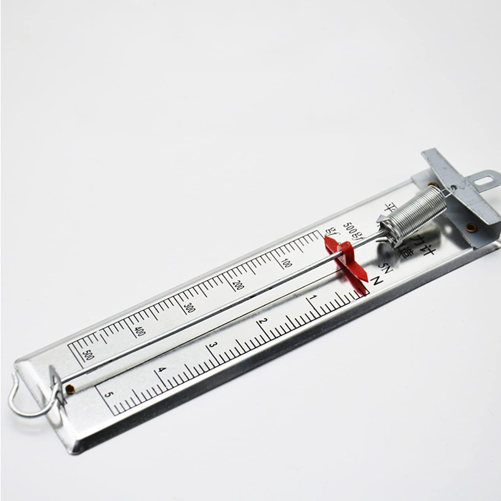 Newton Force Meter Spring Scale - Max Capacity 5N, 500gm, Dual Scale Labeled, Physics Lab Experiment Kit