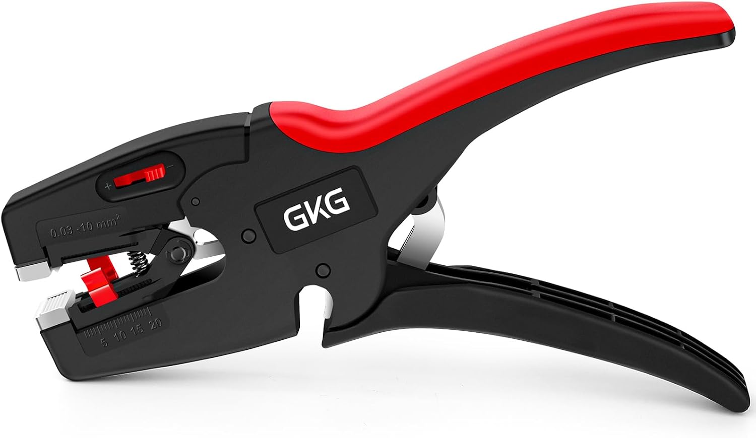 GKG Automatic Wire Stripper with Wire Cutter, 2 in 1 Adjustable Electrical Cable Wire Stripping Tool for 7-32AWG (0.03mm²-10mm²), Self Adjusting Wire Stripper for Professionals and DIY Enthusiasts