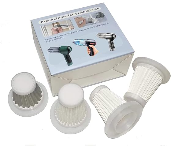 HEPA Filter and Fine Steel Filter Element for Washable Filter Replacement for 3-in-1 Portable Small Cordless handheld Vacuum Cleaner(4 Pack)