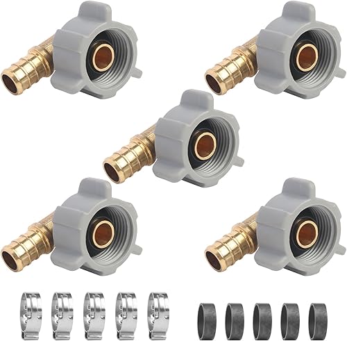 Miniatura 9 de WiseWater Juego de 4 adaptadores giratorios PEX de 1/2" x 1/2" FNPT para agua potable, accesorios de latón DZR sin plomo con anillos de crimpado